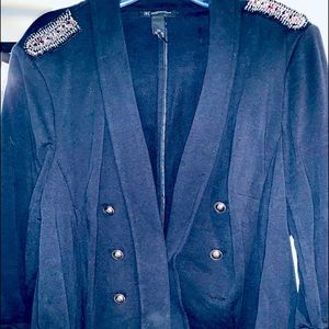 Military style black blazer